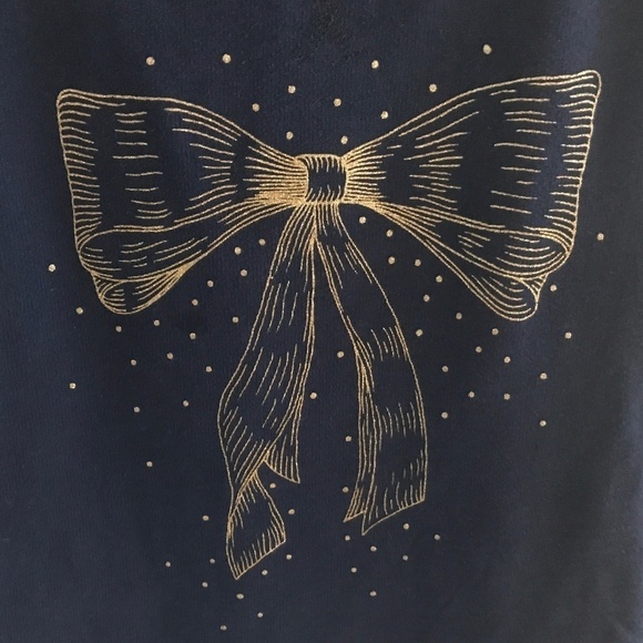 Oshkosh Girlβs Adorable Navy Gold Dress/tunic Bow Ruffled hem Size 8 - Picture 2 of 5